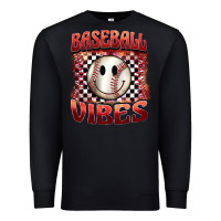 Black baseball vibes smiley face Premium Sweatshirt - BarkalooDesign