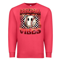 Cardinal baseball vibes smiley face Premium Sweatshirt - BarkalooDesign