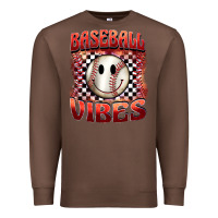 Chestnut baseball vibes smiley face Premium Sweatshirt - BarkalooDesign