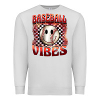 Dove Grey baseball vibes smiley face Premium Sweatshirt - BarkalooDesign