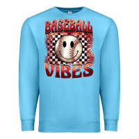 Ocean Blue baseball vibes smiley face Premium Sweatshirt - BarkalooDesign