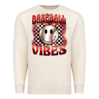 Sandshell baseball vibes smiley face Premium Sweatshirt - BarkalooDesign