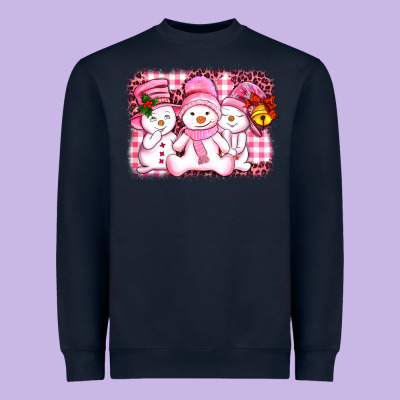 Chillin Pink   With My Snowmies  Ado Heavyweight Sweatshirt Designed By Adodesignshop
