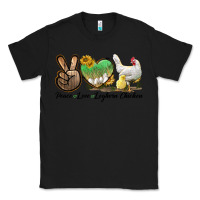 Black Peace Love Leghorn Chicken Classic Tee - LillyAllenDesigns