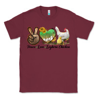 Burgundy Peace Love Leghorn Chicken Classic Tee - LillyAllenDesigns