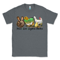 Charcoal Heather Peace Love Leghorn Chicken Classic Tee - LillyAllenDesigns