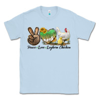 Dusty Blue Peace Love Leghorn Chicken Classic Tee - LillyAllenDesigns