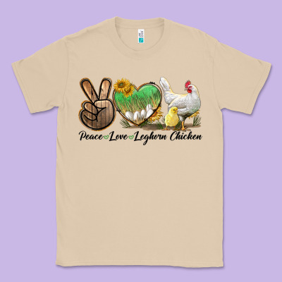 Peace Love Leghorn Chicken Classic Tee Designed By Lillyallendesigns
