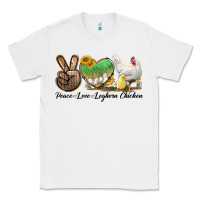 White Peace Love Leghorn Chicken Classic Tee - LillyAllenDesigns