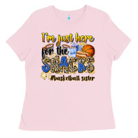 Bubblegum Pink im just here for the snacks basketball sister Ladies Tee - Zillion Design Studio