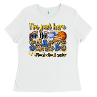 White im just here for the snacks basketball sister Ladies Tee - Zillion Design Studio