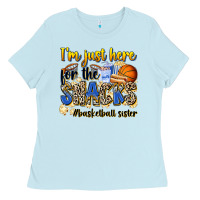 Baby Blue im just here for the snacks basketball sister Ladies Tee - Zillion Design Studio