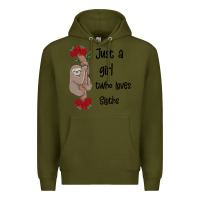 Army Green just a girl who loves sloths Premium Hoodie - Bettercallsaul
