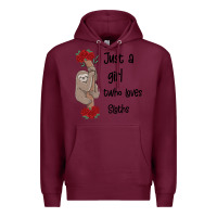 Burgundy just a girl who loves sloths Premium Hoodie - Bettercallsaul