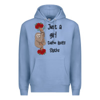 Colony Blue just a girl who loves sloths Premium Hoodie - Bettercallsaul