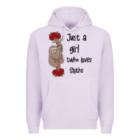 Lilac just a girl who loves sloths Premium Hoodie - Bettercallsaul