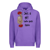 Purple just a girl who loves sloths Premium Hoodie - Bettercallsaul