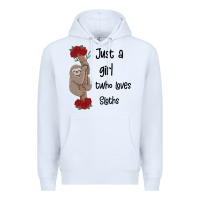 White just a girl who loves sloths Premium Hoodie - Bettercallsaul