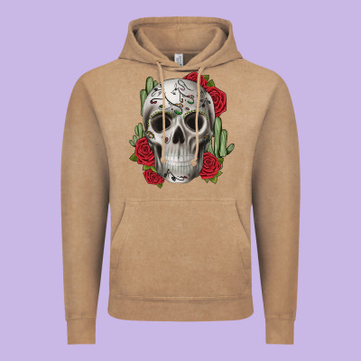 Skull Cactus Vintage Hoodie Designed By Jahusdesignshop