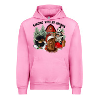 Fuchsia Pink hanging with my gnomies Urban Hoodie - CowGirlArtShop