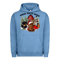 Pigment Pebble Blue hanging with my gnomies Urban Hoodie - CowGirlArtShop