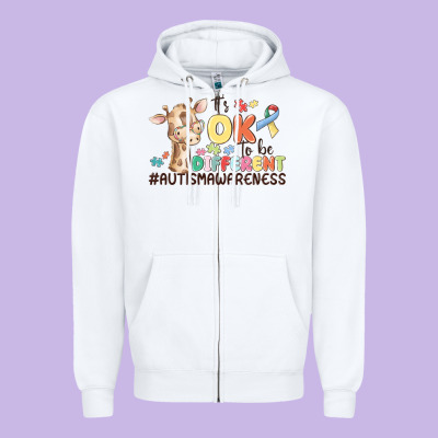 Its Ok To Be Different Zipper Hoodie Designed By Maliassmallbusiness