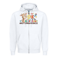 White its ok to be different Zipper Hoodie - MaliasSmallBusiness