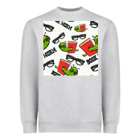 Heather Grey bookworm seamless pattern Heavyweight Sweatshirt - BundleAndBundleShop