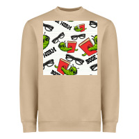 Mushroom bookworm seamless pattern Heavyweight Sweatshirt - BundleAndBundleShop