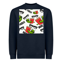 Navy bookworm seamless pattern Heavyweight Sweatshirt - BundleAndBundleShop
