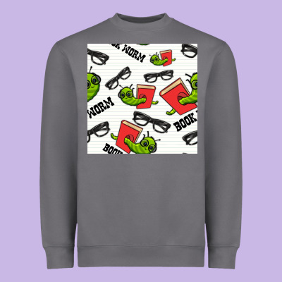 Bookworm Seamless Pattern Heavyweight Sweatshirt Designed By Bundleandbundleshop