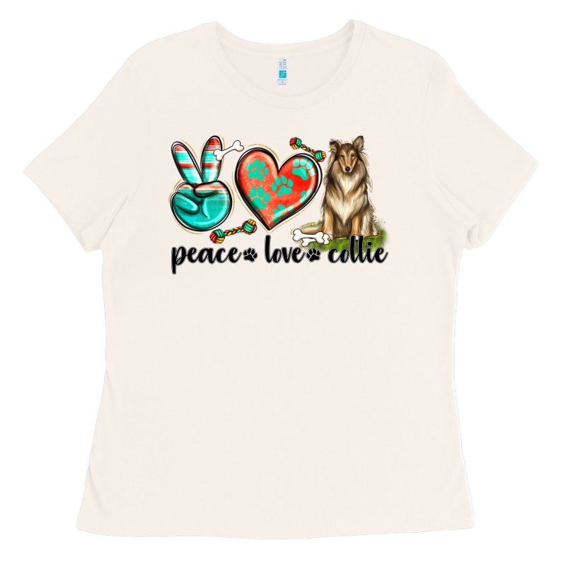 Peace Love Collie Ladies Tee by texasbilliewilder | Teevron