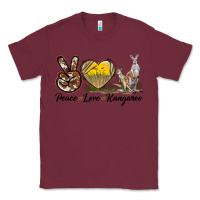 Burgundy Peace Love Kangaroo Classic Tee - LillyAllenDesigns