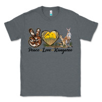 Charcoal Heather Peace Love Kangaroo Classic Tee - LillyAllenDesigns