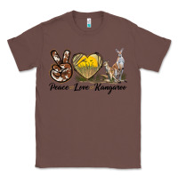 Chestnut Peace Love Kangaroo Classic Tee - LillyAllenDesigns