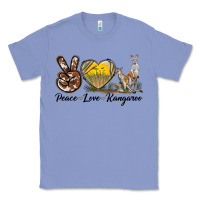 Colony Blue Peace Love Kangaroo Classic Tee - LillyAllenDesigns
