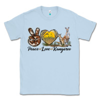 Dusty Blue Peace Love Kangaroo Classic Tee - LillyAllenDesigns