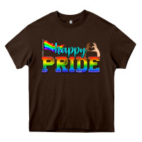 Chocolate Brown happy pride Heavy Core Tee - texasbilliewilder