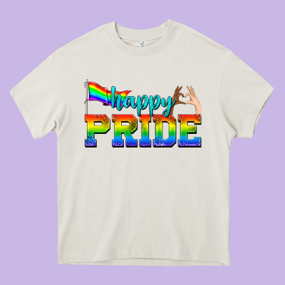 Happy Pride Heavy Core Tee Designed By Texasbilliewilder