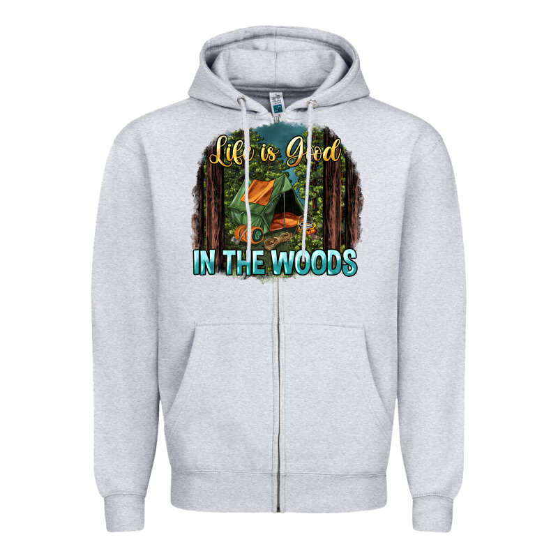 Life Is Good In The Woods Zipper Hoodie by NancyCooperArtShop | Teevron