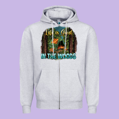 Life Is Good In The Woods Zipper Hoodie Designed By Nancycooperartshop