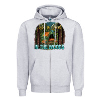 Heather Grey life is good in the woods Zipper Hoodie - NancyCooperArtShop