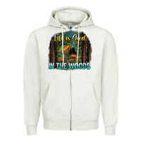 Oatmeal Heather life is good in the woods Zipper Hoodie - NancyCooperArtShop