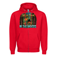 Red life is good in the woods Zipper Hoodie - NancyCooperArtShop