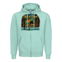 Seafoam life is good in the woods Zipper Hoodie - NancyCooperArtShop