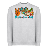 Heather Grey peace love fall ado Heavyweight Sweatshirt - AdoDesignShop