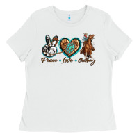 White peace love cowboy Ladies Tee - texasbilliewilder