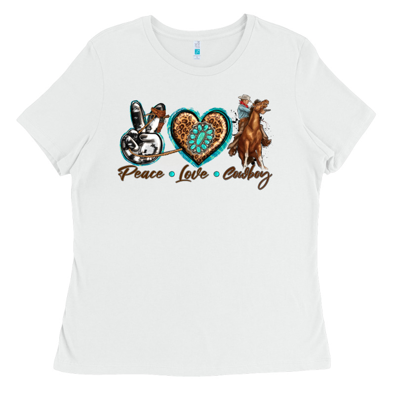 Peace Love Cowboy Ladies Tee by texasbilliewilder | Teevron