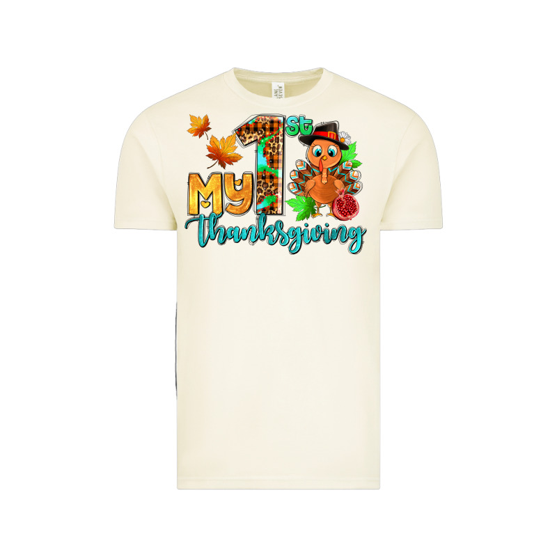 My First Thanksgiving With Turkey Vintage Tee by AdoDesignShop | Teevron