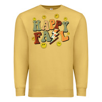 Antique Gold happy fall smiley face Premium Sweatshirt - BarkalooDesign
